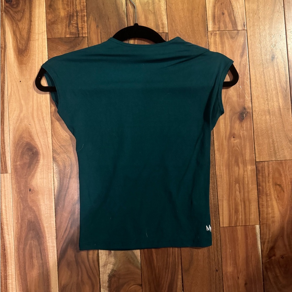 Elegant Dark Green Women's Short Sleeve Top